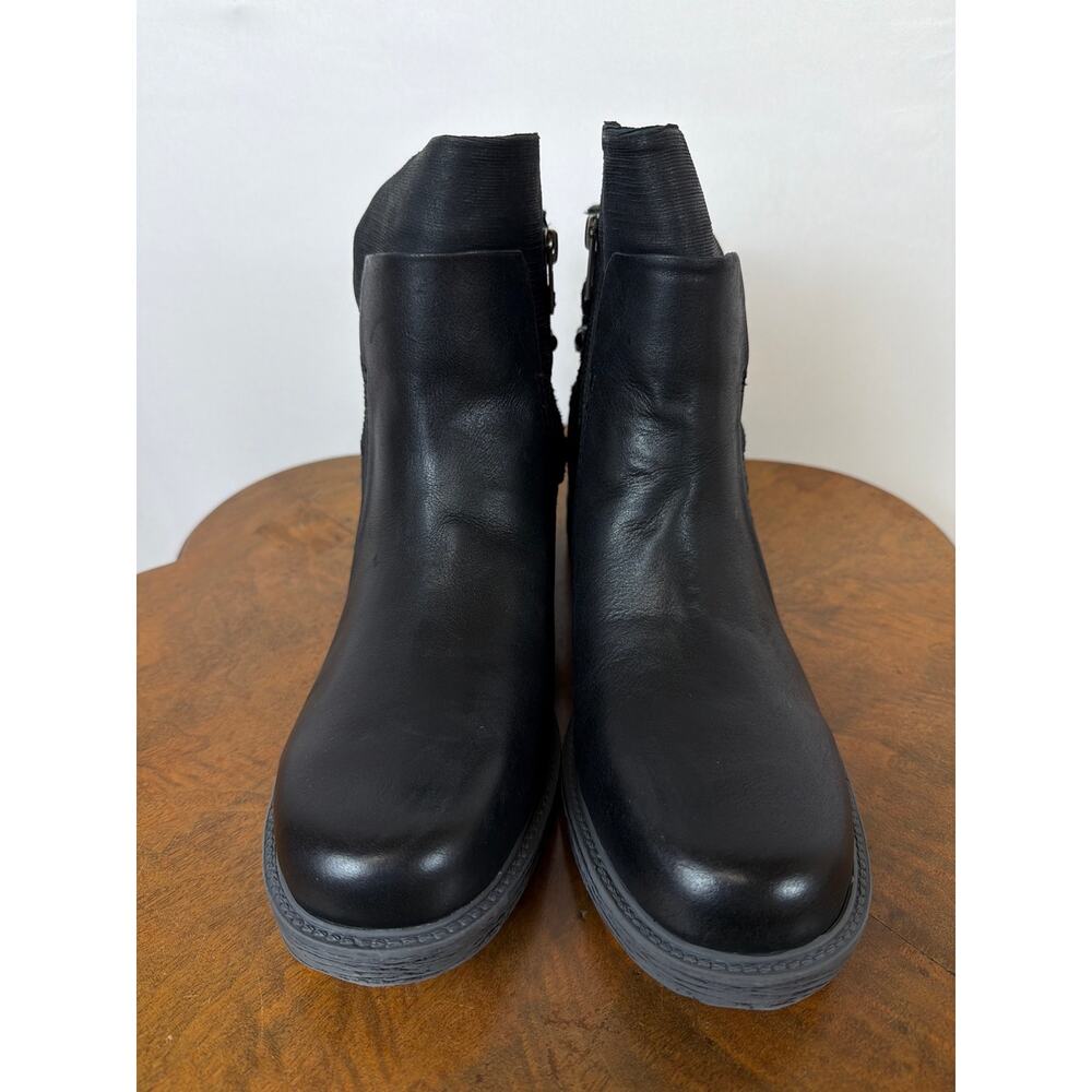 NWT OTBT Black Beaded Wrapped Leather Zip Boots Size 10 - Picture 2 of 8